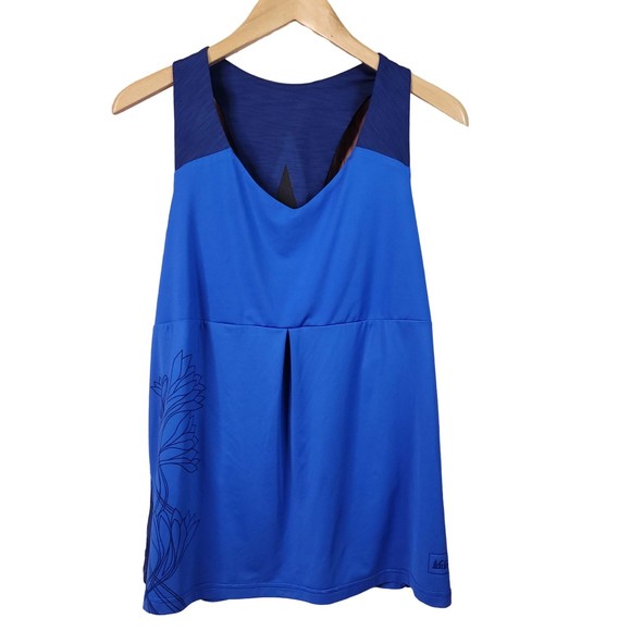 REI Blue Sleeveless Tank Top Women XL Floral - Picture 1 of 8